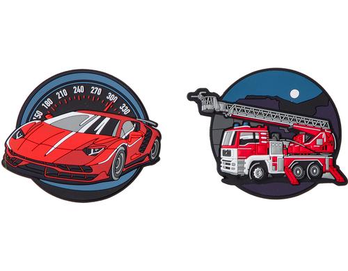 Schneiders Badgets Patches mit Klett 2 Stck,  Supercar + FireTruck