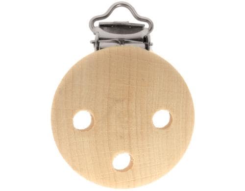 Glorex Schnullerkette Clip Holz, 35 mm, 1 Stk, natur