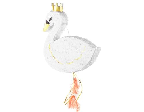 Partydeco Pinata Schwan 43.5 x 49.5 x 9 cm, weiss, 1 Stk