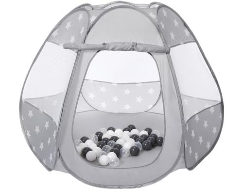 Bllebad - Bellox Grey white stars inkl. 50 Blle grey, creme, transparent