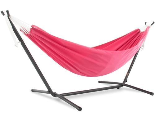 Vivere Hngematte Double Polyester Hammock Hot Pink, mit Metallgestell