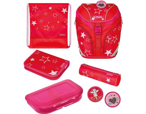 Herlitz Schulrucksack SoftLight Plus 5-teiliges Set, Stars & Stripes