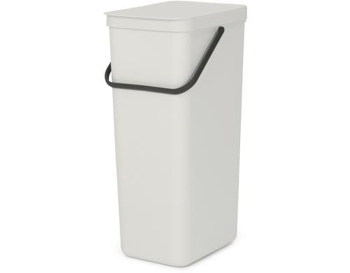 Brabantia Sort & Go Recyclingbehlter Inhalt 40 Liter, Light Grey