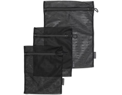 Brabantia Wscheschutzbeutel 3er Set schwar 2 kleine Taschen, 1 grosse Tasche