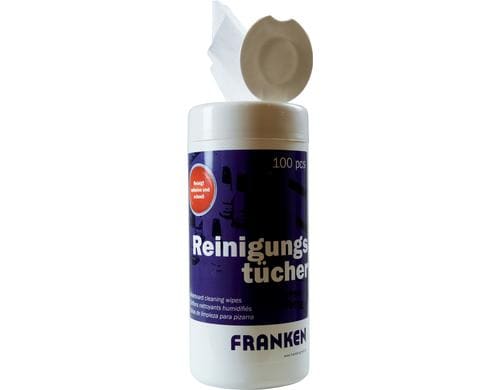 FRANKEN Reinigungstuch in der Spenderdose fr Whiteboards, 100 Stk