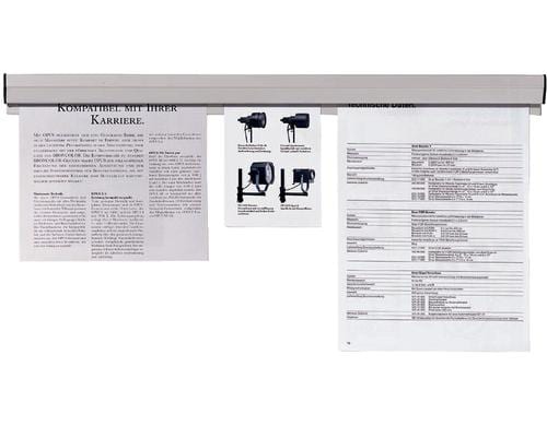 FRANKEN Papierklemmschiene, 118 x 4 cm grau, Kunststoff