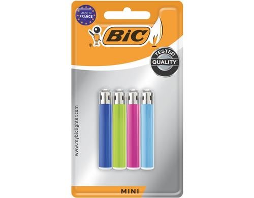 BIC J25 Mini Reibradfeuerzeuge assortiert - 4er Pack