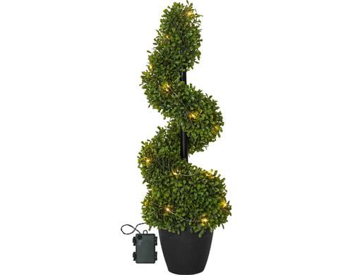 Star Trading Dekorativer Baum Buxbom inkl. LED WW, IP44, 65cm