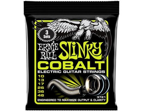 Ernie Ball 3721 Slinky Cobalt, 3er Pack E-Gitarren Saitensatz, Regular 10-46