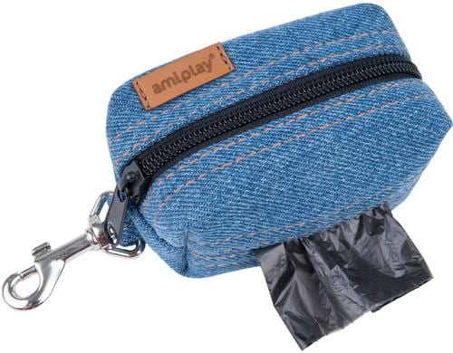 Amiplay Kotbeutelspender Denim, 9x5x4cm hellblau