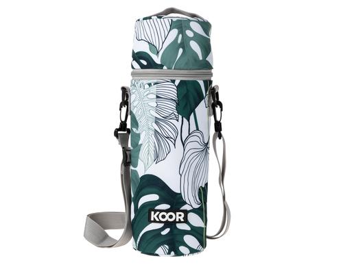 KOOR Isoliertasche 1.5L Green Philadendron Flaschentasche, Volumen 1.5Liter