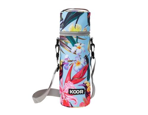 KOOR Isoliertasche 1.5L Paradise Birds Flaschentasche, Volumen 1.5Liter