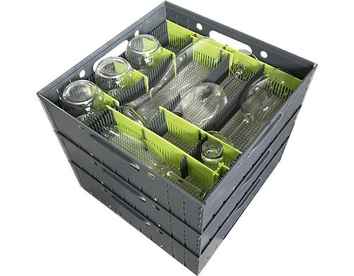 purvario Stautower 3-er Set Stapelboxen limonengrn/anthrazit