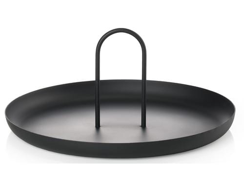 Zone Serviertablett Single Black 30cm Schwarz, Metall, D: 30cm, H: 13.4cm