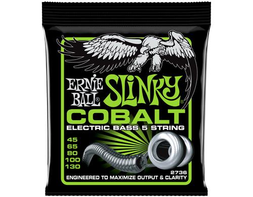 Ernie Ball 2736 Slinky Cobalt E-Bass Saitensatz, 5-String, Regular 45-130