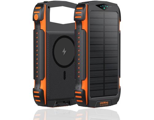 4smarts Solar-Powerbank Rugged TP 20000mAh 20.000mAh, schwarz, Qi-Ladegert 15 W