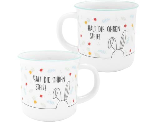 Sheepworld Tasse Frohe Ostern Ohren Porzellan, H: 8.4cm, D: 8.5cm / 35cl