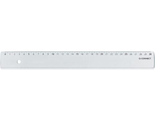 Q-Connect Flachlineal school&office Skala 30 cm, transparent