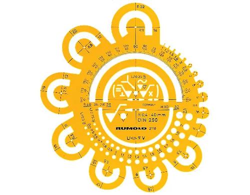 Rumold Abrundungsschablone Radien 0,4 - 40 mm