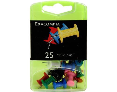 Exacompta Pinwandnadel Push Pins, 25 Stk Farben sortiert