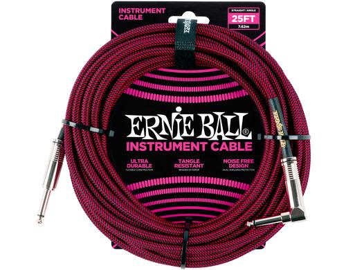 Ernie Ball 6062 Kabel Kabel, 7.62 m, schwarz/rot, Gewebe