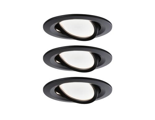 Paulmann EBL Set Nova Coin schwenkbar LED 3x6W 2700K 230V Schwarz matt