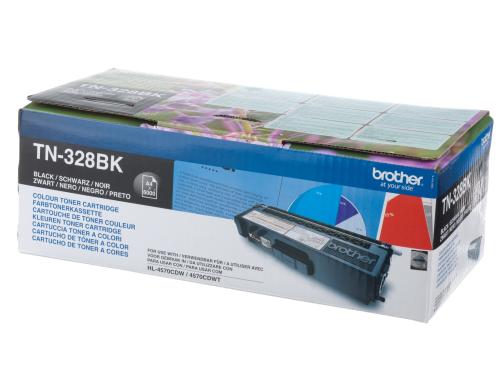 Toner Brother TN-328BK Schwarz HL-4570CDW/4570CDWT, TN328BK, 6000 S.