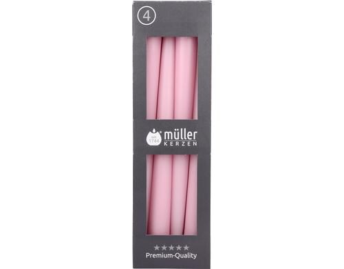 Mller Spitzkerzen glatt rosa 24.5x2.2 cm