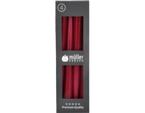 Mller Spitzkerzen glatt bordeaux 24.5x2.2 cm