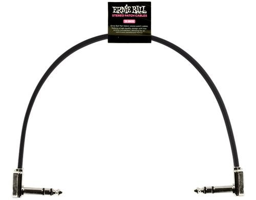 Ernie Ball 6409 Patchkabel Stereo Stereo, flach, gew./gew., schwarz, 30 cm