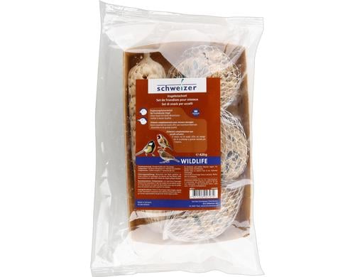 Eric Schweizer Vogelsnackset, 3 Energie-Kndel + 1 Nussstange, 420g