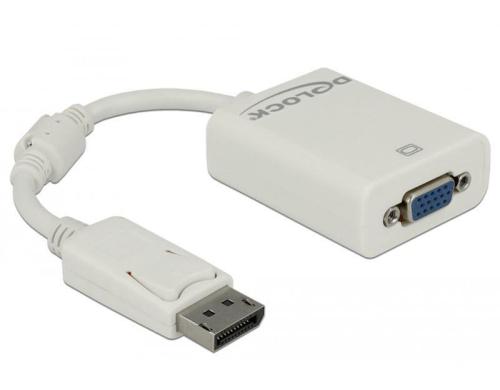 Monitoradapter DP zu VGA-Bu weiss Displayport Stecker zu VGA 15pin Buchse