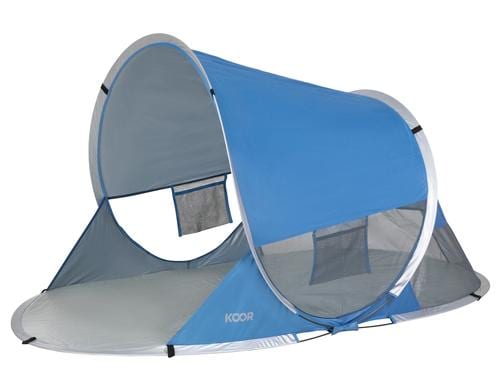 KOOR Strandzelt Pop-Up XL blau 200x120x90/70cm, 100% Polyester