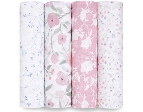 Aden & Anais Mulltuch Puck ma fleur 4er 120 x 120cm, 4er Packung, Baumw.