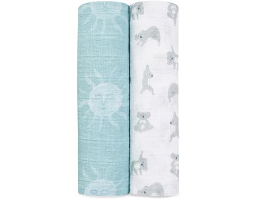 Aden & Anais Mulltuch Puck now & zen 2er 120 x 120cm, 2er Packung, Baumw.