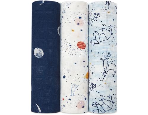 Aden & Anais Mulltuch Puck stargaze 3er 120 x 120cm, 3er Packung, Silky soft