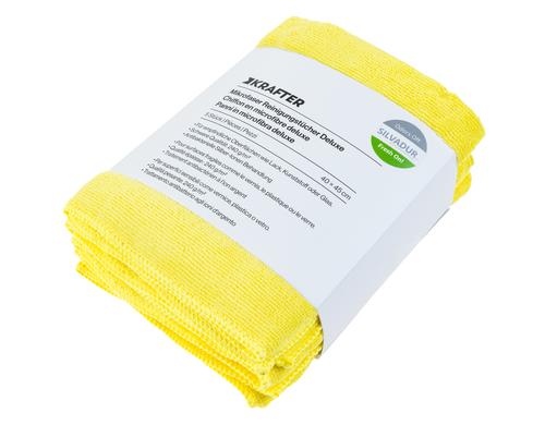 KRAFTER Mikrofasertcher yellow 40x45cm, Silvadur, 5er Pack