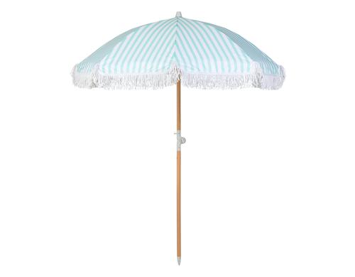 KOOR Sonnenschirm Boho mint 180cm, Holz, Polyester/Baumwolle