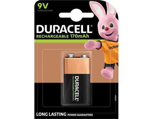 Duracell Akku Recharge 9V HR22, 170 mAh