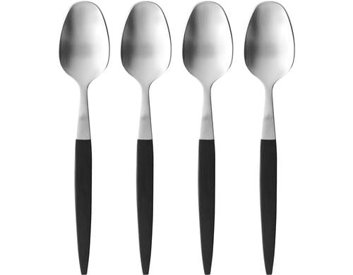 Gense Dessertlffel Focus de Luxe 4tlg. 16.8cm, schwarz/silbrig, POM/Edelstahl 18/8