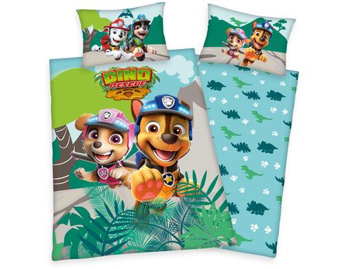 Klaus Herding Bettwscheset Paw Patrol Dino Rescue,160x210/65x100cm, 100% Baumwolle, RV