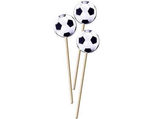 Folat Partypicker Fussball 15cm hoch, 20 Stck, rund