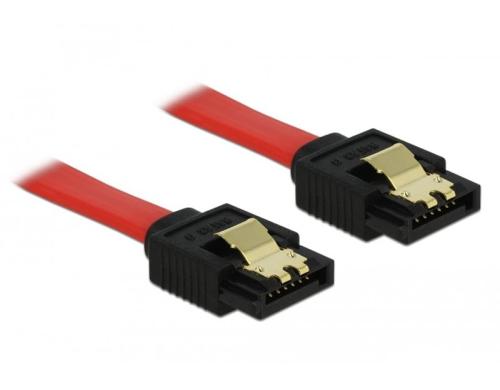 Delock SATA-3 Kabel: 30 cm,Metall Clip, rot 6 Gbps, kompatibel mit Sata2 und 1