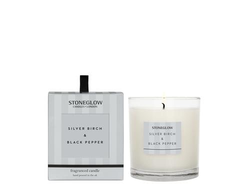 Stoneglow Duftkerze Silver Birch & Black Pepper 220g