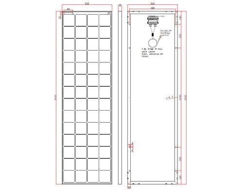 Swaytronic Solarpanel starr 210W Monokristallin Sunpower, 1830x530x35 mm