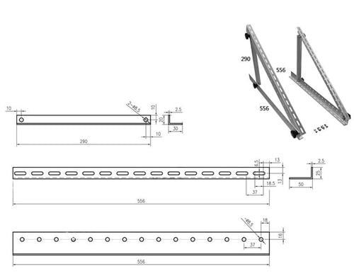 Swaytronic Solar-Montage-System 22-Zoll 2x Montagewinkel