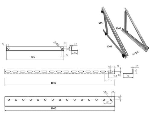 Swaytronic Solar-Montage-System 41-Zoll 2x Montagewinkel