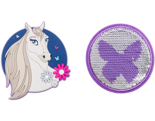 Schneiders Badgets Patches mit Klett 2 Stck, Horse + Butterfly