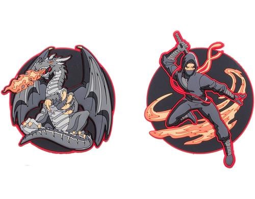 Schneiders Badgets Patches mit Klett 2 Stck, Dragon + Ninja