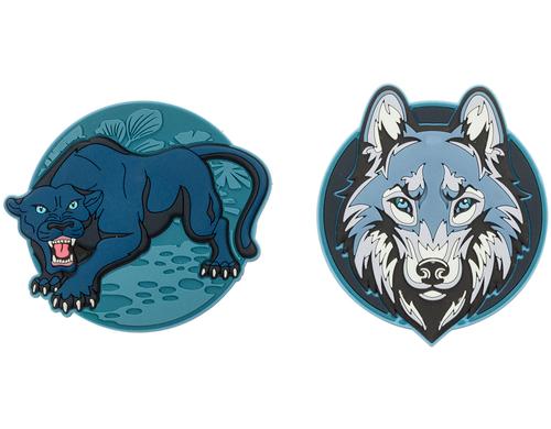 Schneiders Badgets Patches mit Klett 2 Stck, Panther + Wolf